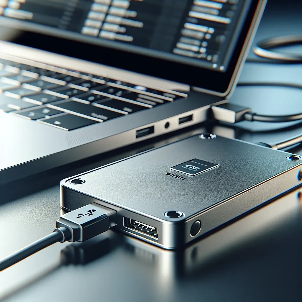 "SSD externo Asus USB 4.0 de alto rendimiento, ideal para almacenamiento rápido y eficiente, presentado en un artículo sobre sus características innovadoras."